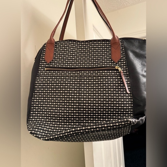 Fossil Black and Brown Patterned Tote Bag - Picture 3 of 8